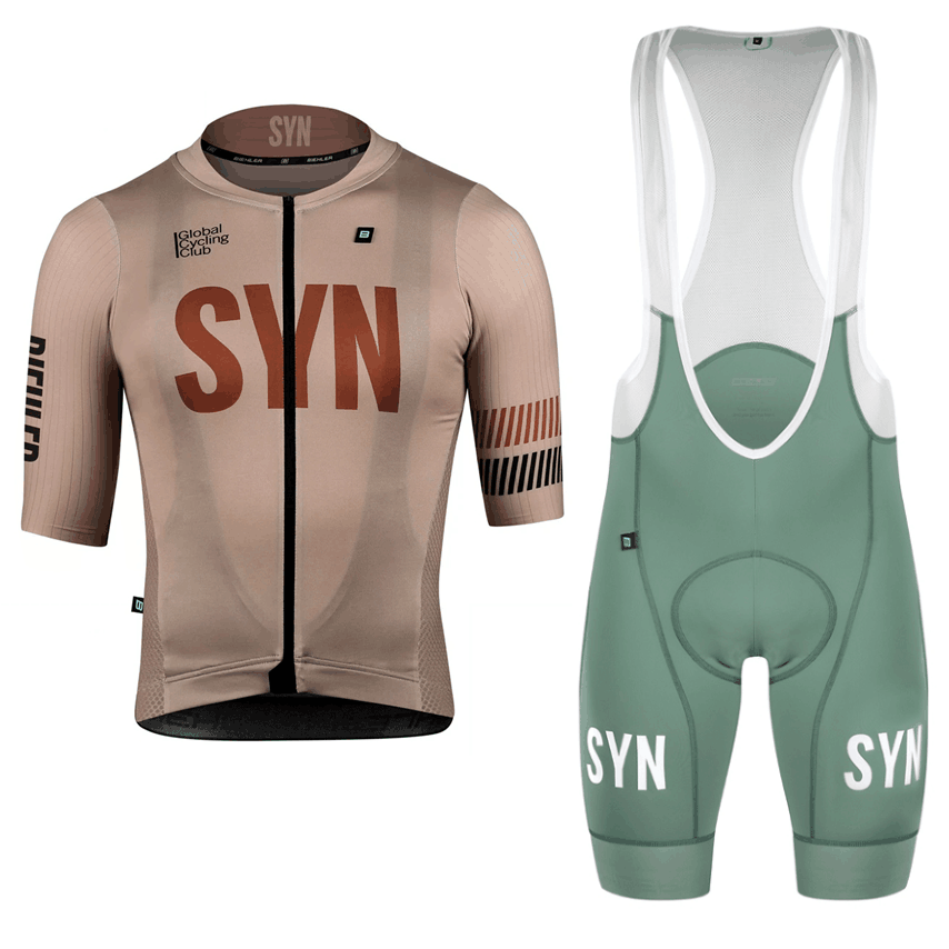 Cycling Gear Brands - SYN-Maillot de cyclisme marron à manches